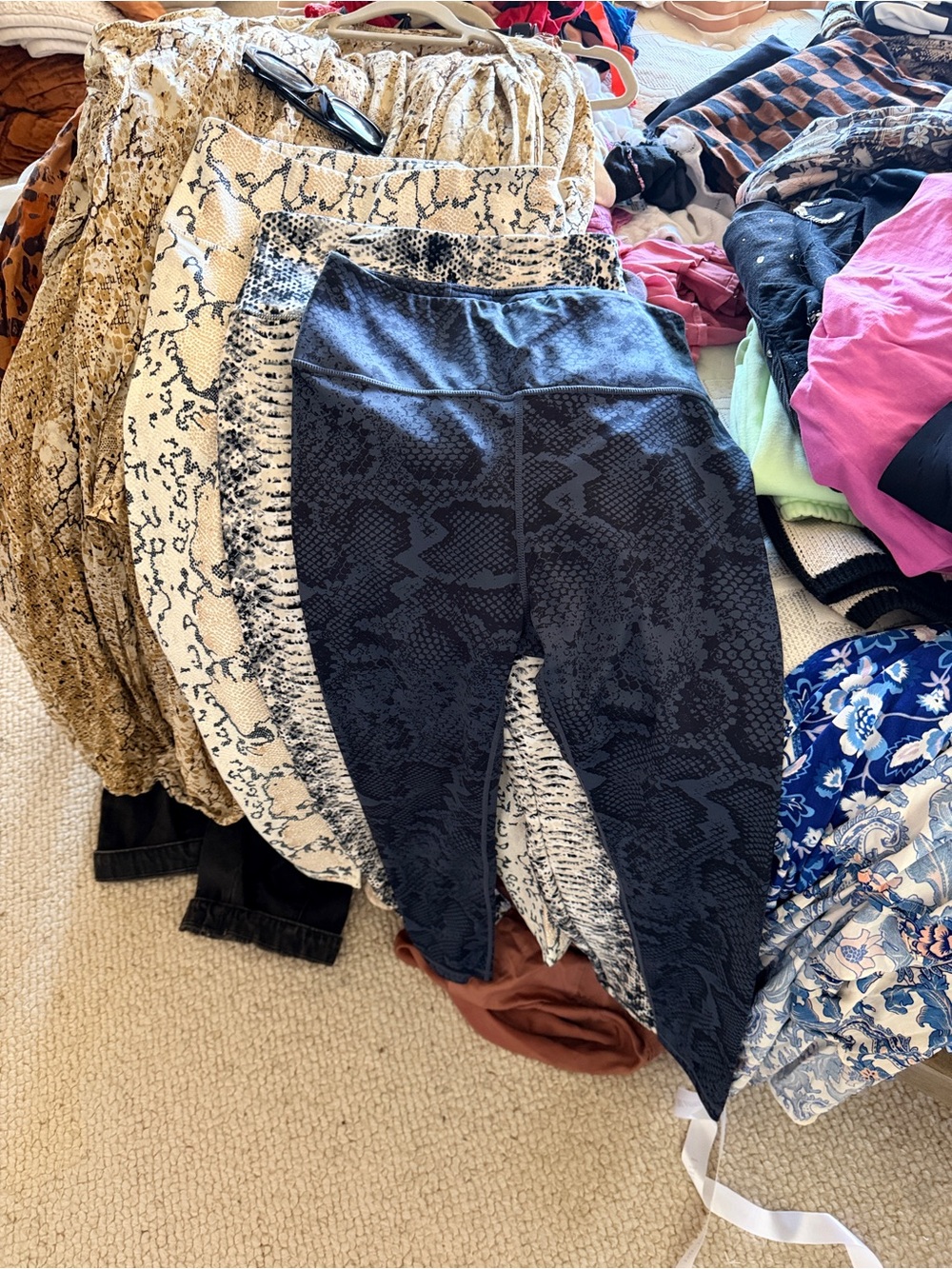 Lot of 3 Snake print Yoga Pants - Medium, EUC!